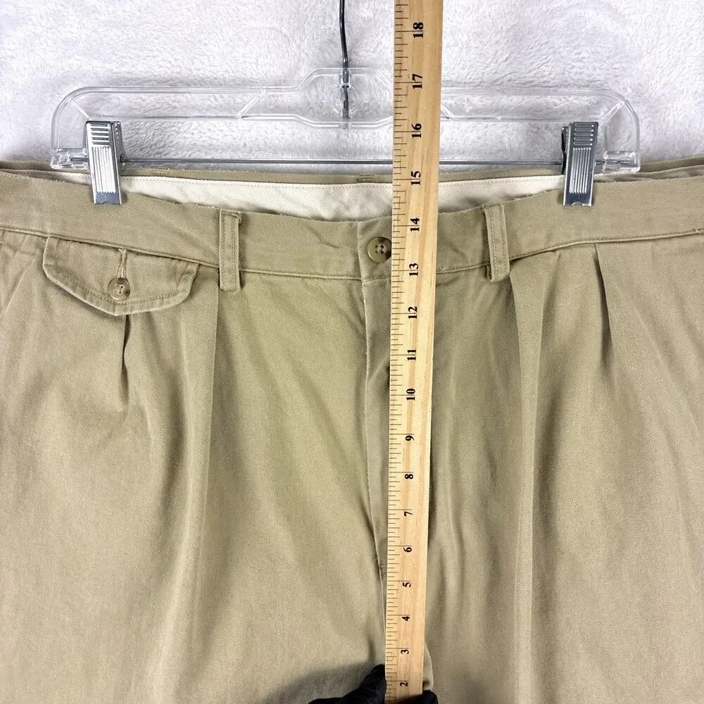 Polo Ralph Lauren Pants Men 38x31 Beige Twill Field Chino Pleated Preppy Classic